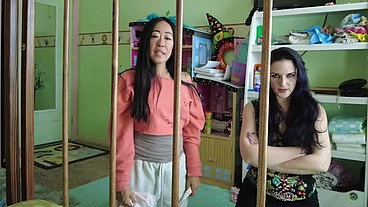 2 ABDL caregivers watch you messing diaper in crib Caroline Pierce