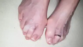 Condom, feet, cum