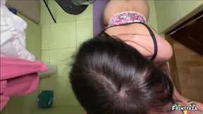Stepmom almost caught Stepdad fuck Stepdaughter stuck in washing machine.