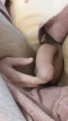 LBB - taking swimsuit off under towel jerk request   Clip 2