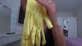 You can cum on my silk yellow gloves dd