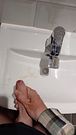 The date ended badly, so the white teen powerfully cums in the sink