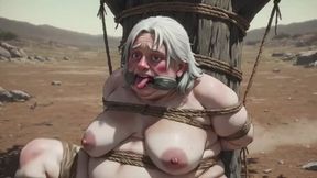 Granny Tied Up in the Desert - Desperate & Ready to Be Fucked Hard