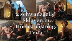 Femdom-Doppelspaß: Lady Naomi Rouge und Mistress Louis Lion zähmen zwei geile Sklaven mit doppeltem Arsch-Fisting und gegenseitigen Blowjobs – BDSM auf höchstem Niveau TEIL 1