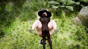 Mature babe gets big BBC in the jungle
