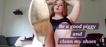 Clean up my shoes like a good little piggy while I spit on you - femdom - Agnes Rose