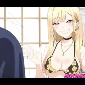 Dress up darling fan service - Shy romantic couple in love - Anime hentai