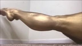 *850x480* My GOLDEN Muscular Calves (painted gold!) MP4 Silent Clip