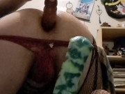 Large Vector from Bad Dragon destroying my ass with 18inchs of deep anal expropriation