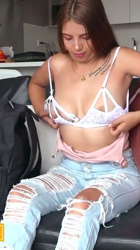 Sensual Fertile Colombian Hot Model Lets Her Tight Pussy Crush The Audition   Clip 1
