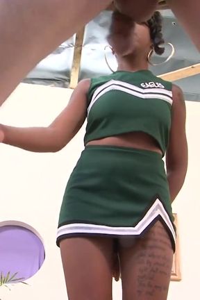 Ebony slut sucks a hard cock then bends over gets fucked to a mouth cumshot