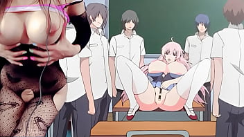 Maestra y alumnos se masturban en el salon de clases - Hentai Saimin Class Ep. 1