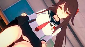 Genshin Impact: Hu Tao Sex with a Beautiful Girl. (3D Hentai)