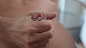 Naked jerking off at the desk