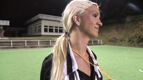 Gorgeous babe double penetrated after being a ref at soccer game