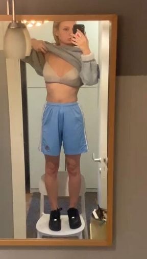 Undressing in front of the mirror 🥵🥵🔥🔥