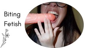 Biting my dildo