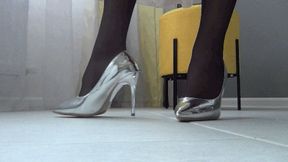 Very squeaky silver shoes b