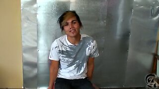 Cute young guy strips naked