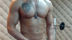 Jax Muscle Shows Off and Strokes
