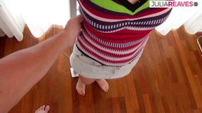 Jasmine pisses while getting tickled with hands bound