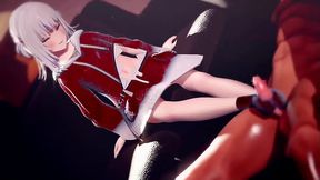 Gawr Gura Footjob Hentai Hololive VTuber Cumshot MMD 3D Red Clothes