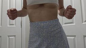 18-year-old Jenna CBT Chastity Underboob Punch Kick Ball Busting Domination