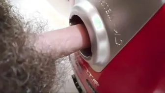 Solo male masturbation with vacuum cleaner toy and cumshot
