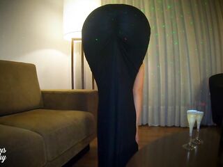 After Party Sex with Stylish Girlfriend in a Long Dress - CREAMPIE POV 4K RAW