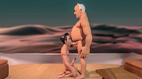 Mamando o velho na lancha