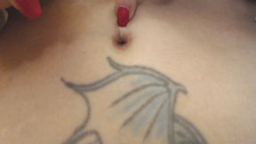 Navel belly button play super closeup