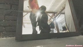 Voyeur: Mistress trains her devoted slave - spitting face sitting humiliation