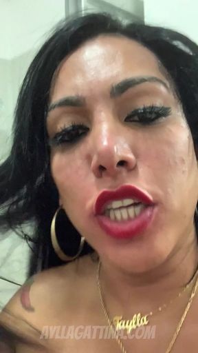 Aylla Gattina Took Her Little Whore to the Bathroom and Finished Her off