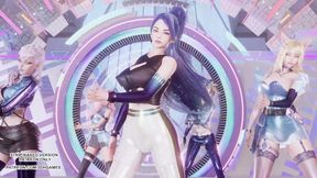 [MMD] BLACKPINK - THE GIRLS Ahri Akali Kaisa Evelynn Seraphine Hot Kpop Dance League Of Legends