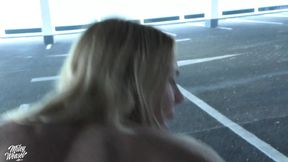 Blonde Miley's German Weasel gets ass&#x1F351;-pounded in a parking lot.