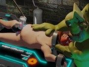 Evil Orc straps cubbish human prisoner to a milking machine and edges him 5 minute loop