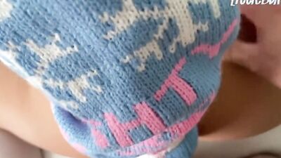 Blue Eyed GF with Tight Little Pussy Fucked in Ugly Christmas Sweater POV