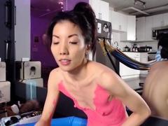 Anorexic Asian Making a Mess of Her Kitchen