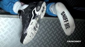 Sneaker submission domination in glory holes by straight