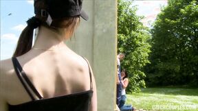 Czech Teen Convinced for Outdoor Public Sex