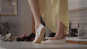 Goddess Amber Rule In The House - White Gym Slippers - Part 1