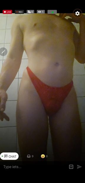 Very sexySissy femboy showing ass in thong