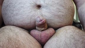 fat man must masturbate and cum pretty fast to satisfy his pen-friend mistress and her friends