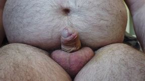 fat man must masturbate and cum pretty fast to satisfy his pen-friend mistress and her friends