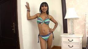 ”Big fake tits dark skinned Asian ladyboy ravaged from booty to mouth”