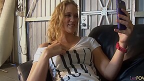 Cute Curly Hair Blonde Lesbian In Solo Action And Then A Mature Milf Starts Licking All Her Holes