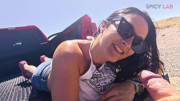 sex and squirt on a pickup truck in the middle of the desert with Mary Rider