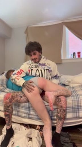 screaming and squirming in her panties while I Spank her tight little ass