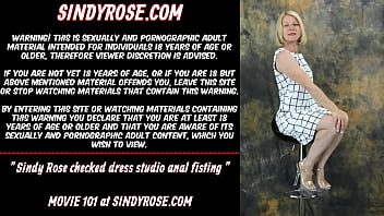 Sindy Rose checked dress studio anal fisting