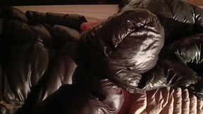 Down jacket fetish fun